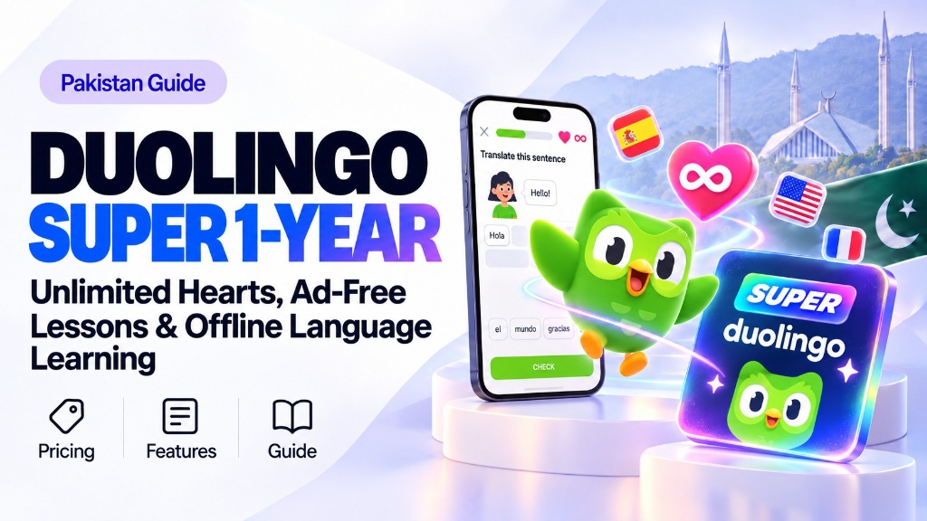 Duolingo Super 1-Year subscription and language learning guide in Pakistan