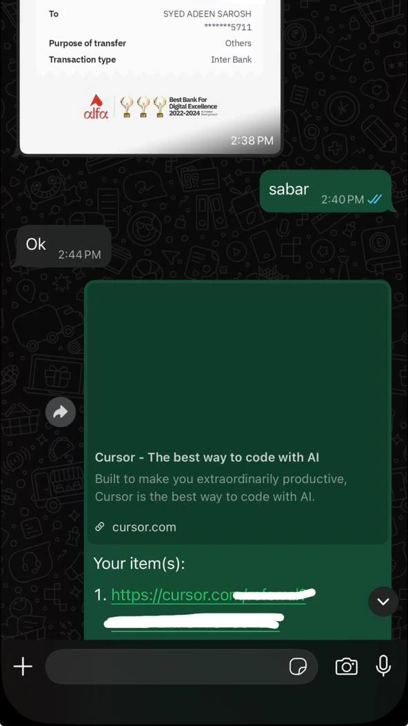 Customer delivery confirmation